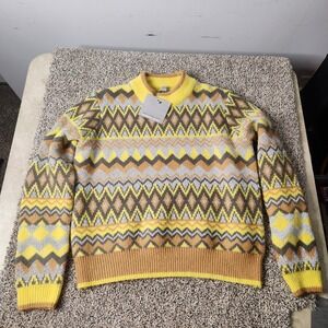 Andrew Marc Multi-Color fair isle crew neck knit sweater Sz Medium Pullover  NWT